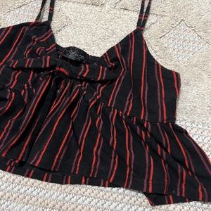Topshop Striped Crop Top